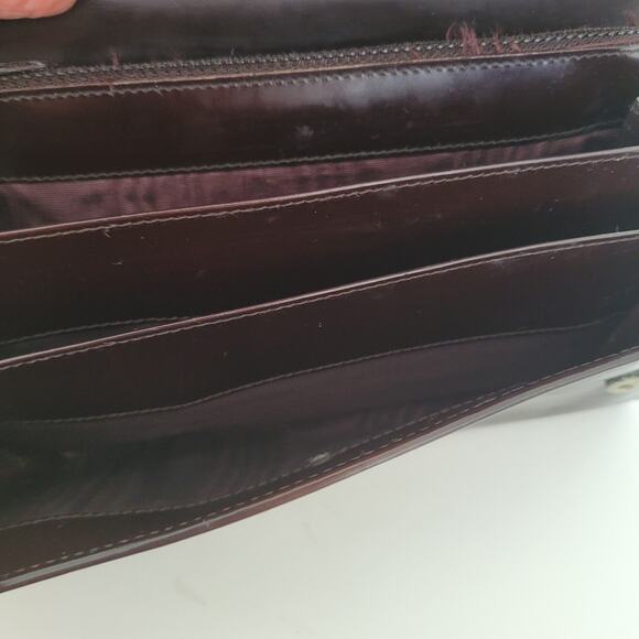 PRADA Foglio In Pelle Spazzolato Cordovan Leather Logo Wallet Envelope Large Box - Picture 8 of 15